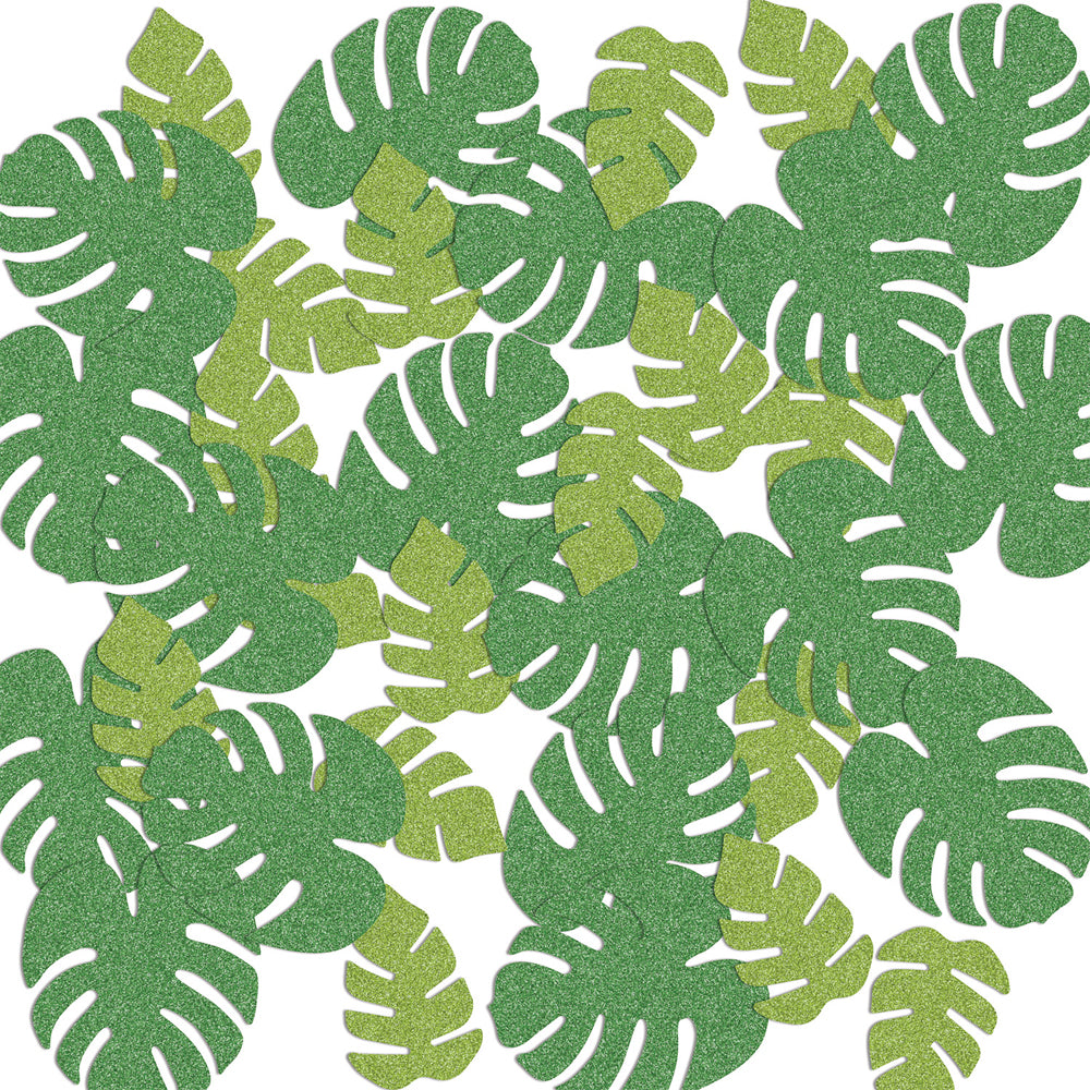 Glitter Tropical Leaves Confetti Table Sprinkles - 14g
