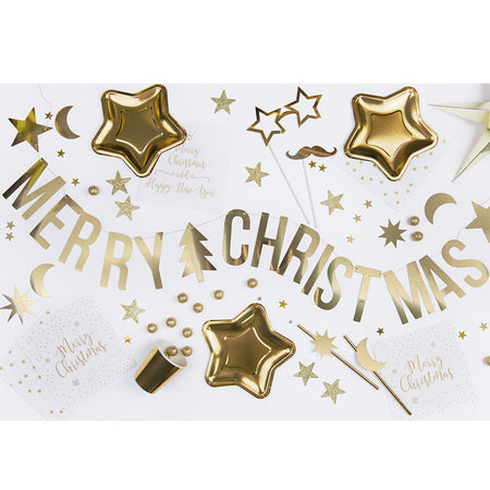 Gold 'Merry Christmas' Banner - 1.5m