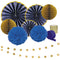 Navy and Gold Paper Decoration Pack