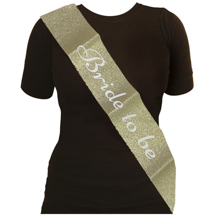 Gold Glitter Bride to Be Sash