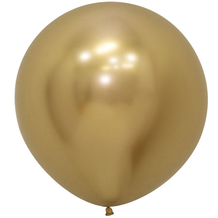 Large Chrome Metallic Gold Latex Balloons - 24