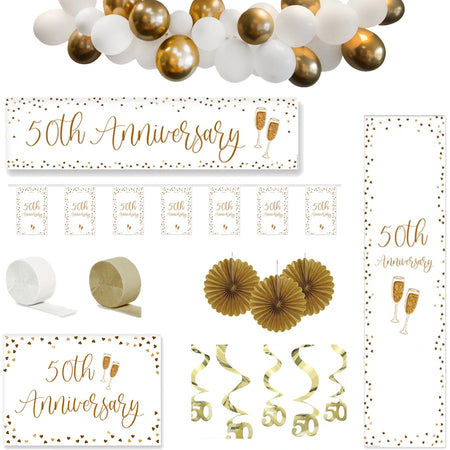 50th Golden Wedding Anniversary Decoration Pack