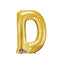 Gold Foil Letter 'D' Air Filled Balloon - No Helium Required! - 16