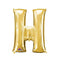 Gold Foil Letter 'H' Air Filled Balloon - No Helium Required! - 16