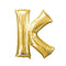 Gold Foil Letter 'K' Air Filled Balloon - No Helium Required! - 16