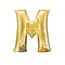 Gold Foil Letter 'M' Air Filled Balloon - No Helium Required! - 16