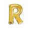 Gold Foil Letter 'R' Air Filled Balloon - No Helium Required! - 16