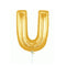 Gold Foil Letter 'U' Air Filled Balloon - No Helium Required! - 16
