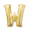 Gold Foil Letter 'W' Air Filled Balloon - No Helium Required! - 16