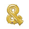 Gold Foil '&' Ampersand Air Filled Balloon - No Helium Required! - 16