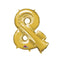 Gold Foil '&' Ampersand Air Filled Balloon - No Helium Required! - 16