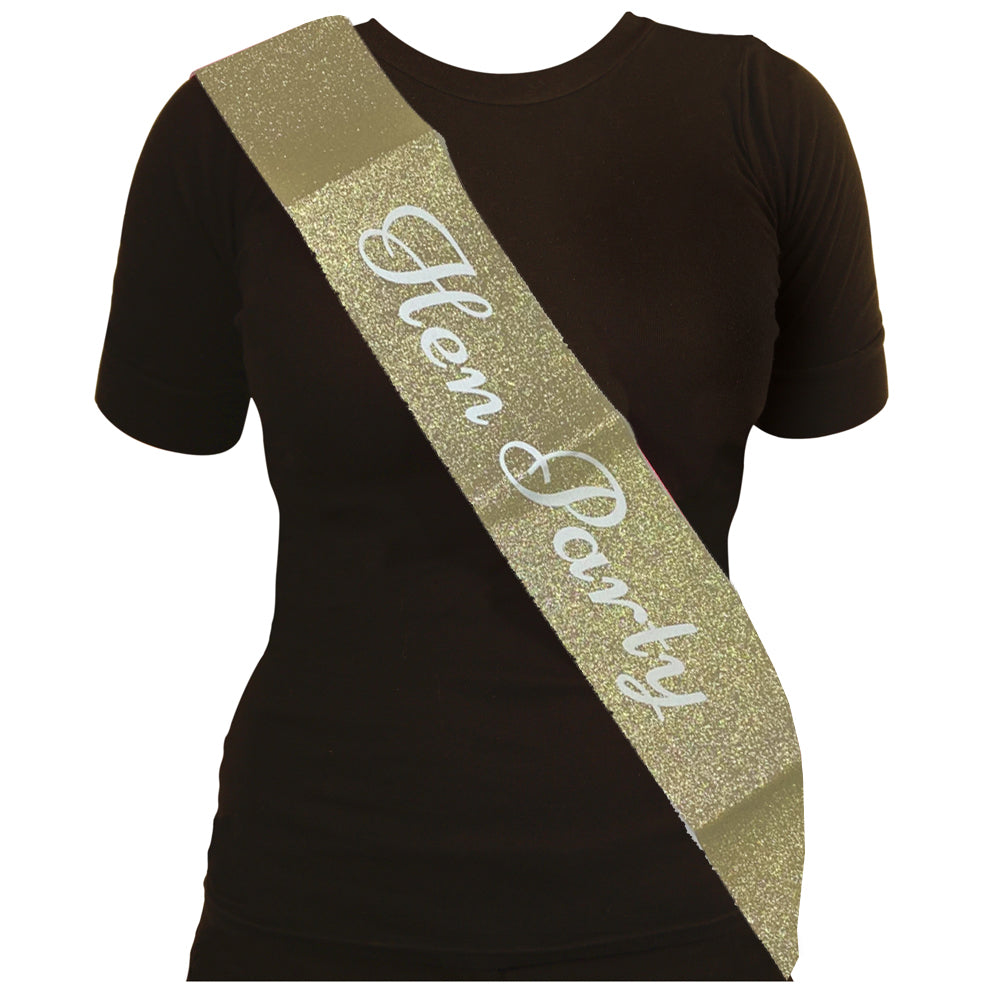 Gold Glitter Hen Party Sash