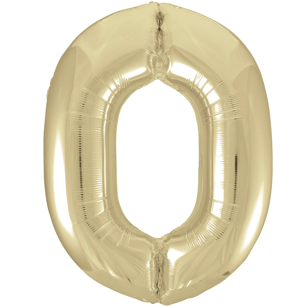 Gold Number 0 Foil Balloon - 34"