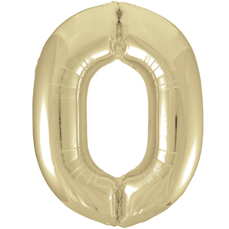 Gold Number 0 Foil Balloon - 34