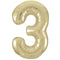Gold Number 3 Foil Balloon - 34