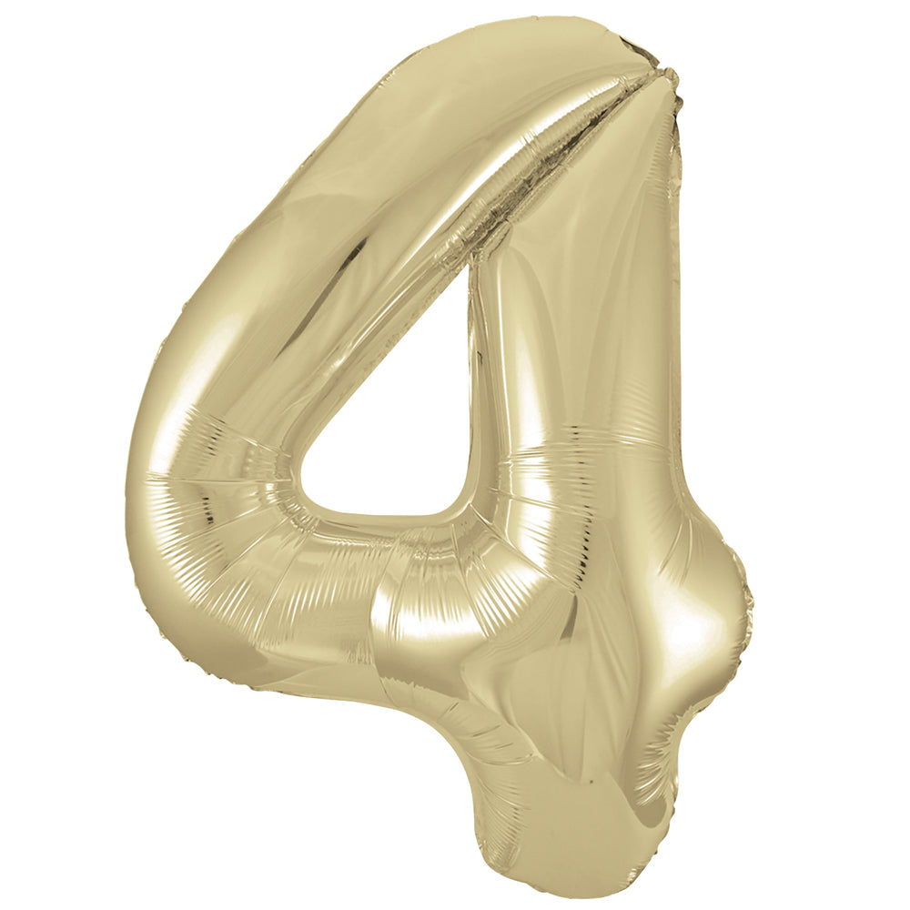 Gold Number 4 Foil Balloon - 34"