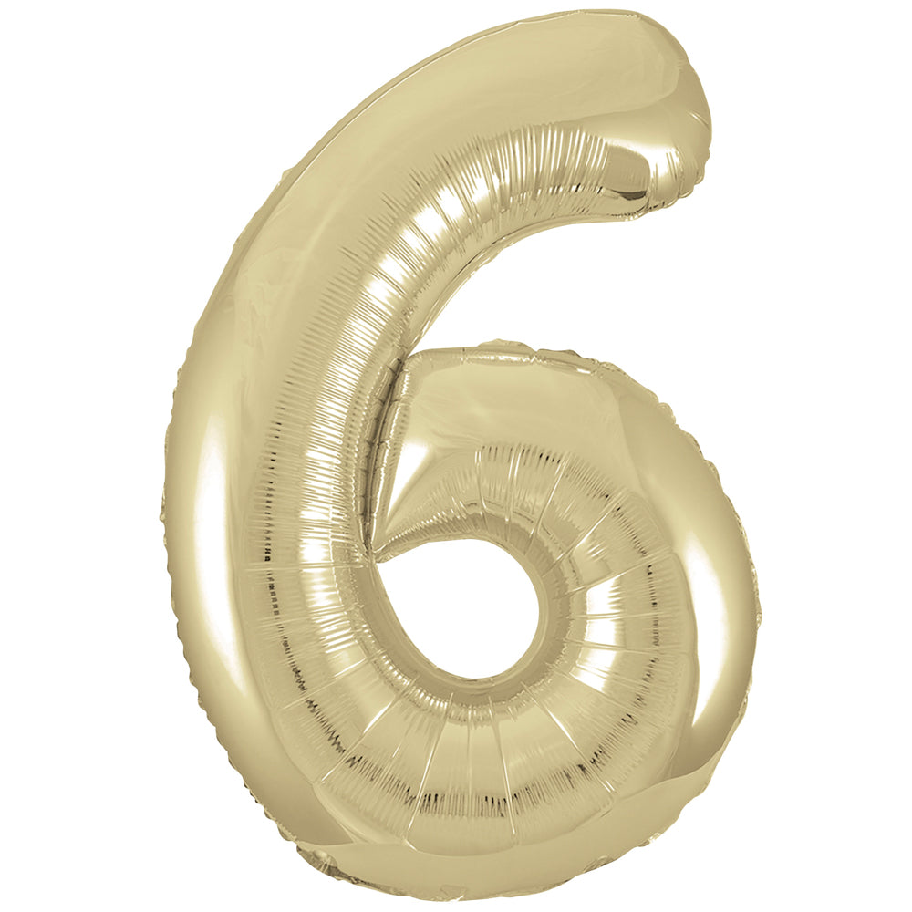 Gold Number 6 Foil Balloon - 34"