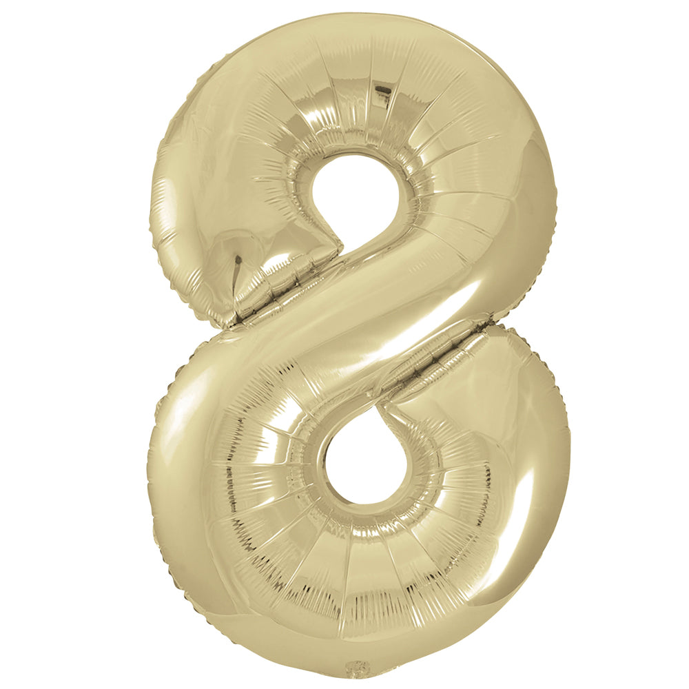 Gold Number 8 Foil Balloon - 34"