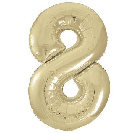 Gold Number 8 Foil Balloon - 34