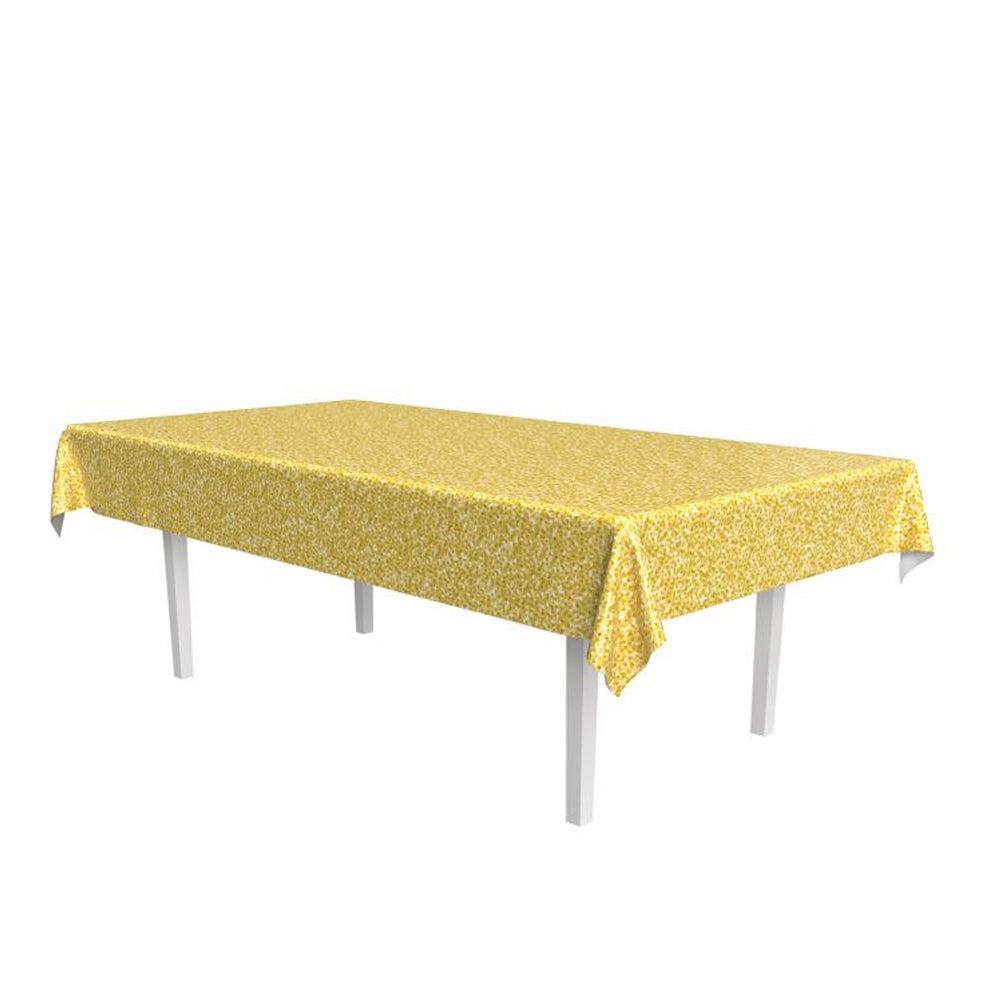 Gold Sequin Effect Printed Table Cover 137cm x 274cm Party Packs