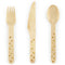 Gold Stars Wooden Cutlery - 16cm - Pack of 18