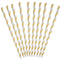 Gold Stripes Paper Straws - Pack of 10