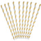 Gold Stripes Paper Straws - Pack of 10