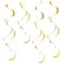 Gold Twirly Hanging Swirl Decorations - 66cm - Pack of 8