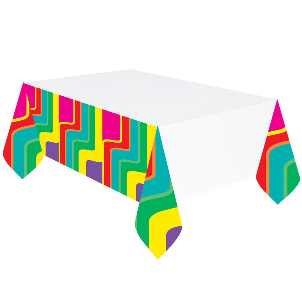 70's Good Vibes Plastic Tablecloth - 137cm x 260cm