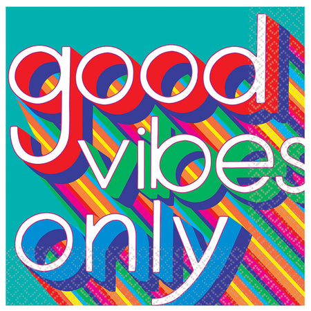 70's Good Vibes Napkins - 33cm - Pack of 16