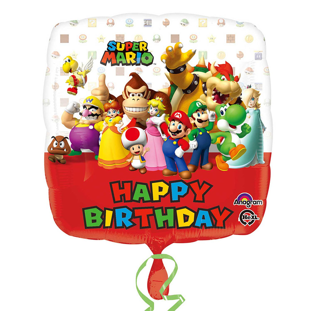 Super Mario Bros Happy Birthday Foil Balloon