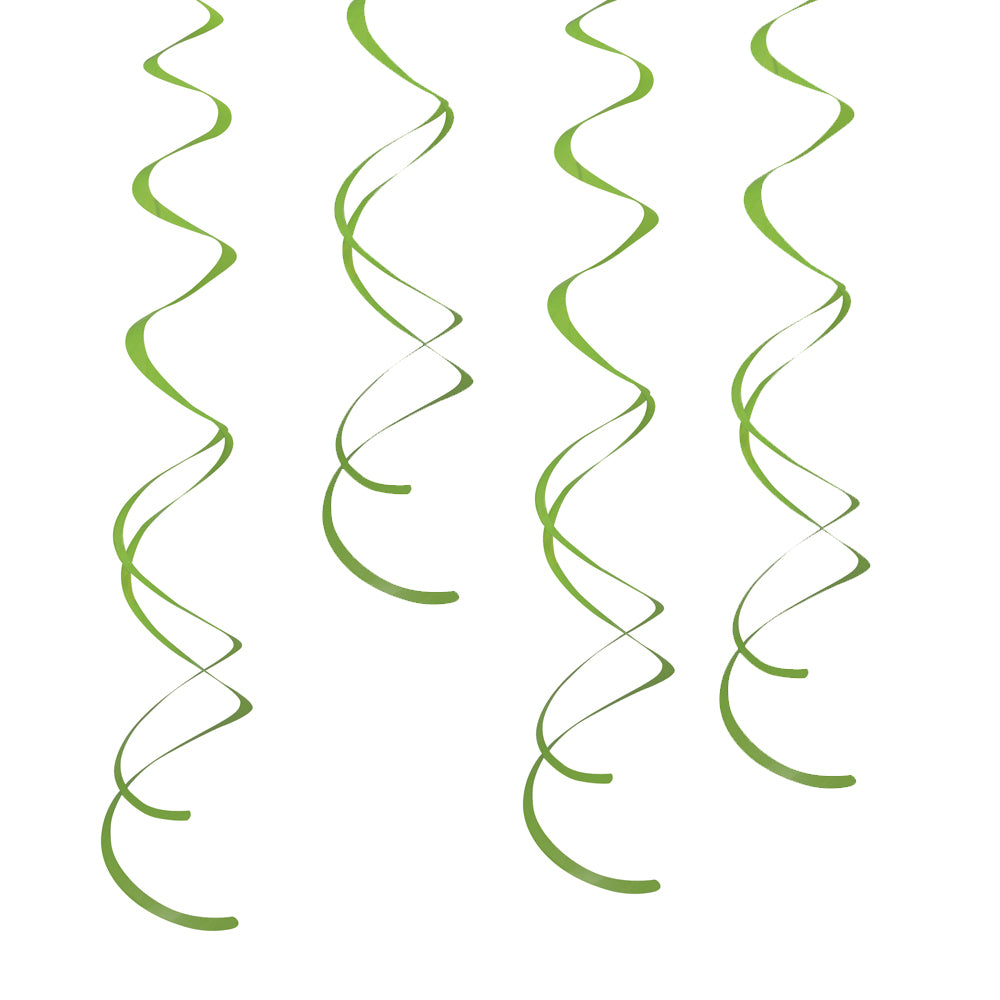 Green Twirly Hanging Swirl Decorations - 66cm - Pack of 8