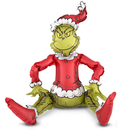 Sitting Santa Grinch Foil Balloon - 24