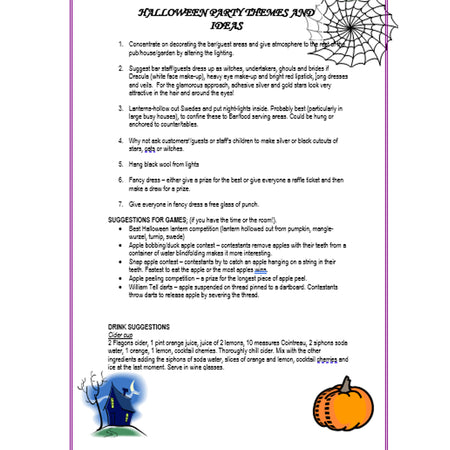 Halloween Ideas Sheet