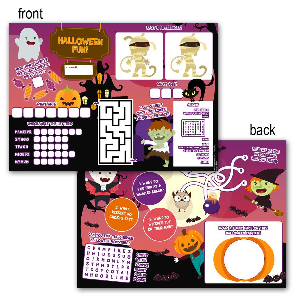 Halloween Activity Sheet - Per Sheet