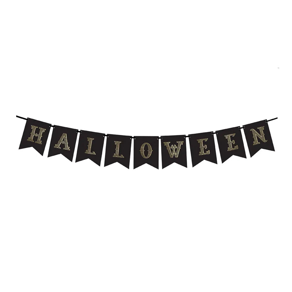 Black and Gold Halloween Letter Banner - 175cm