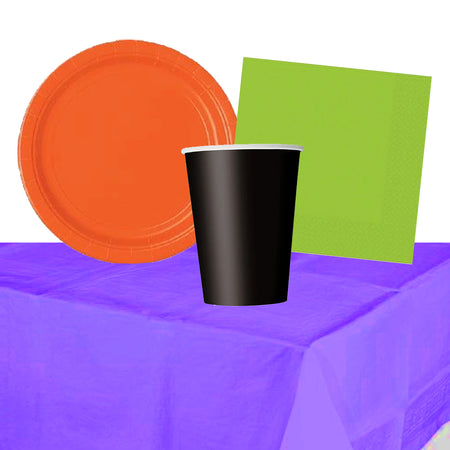Halloween Colours Tableware Party Pack - For 8 People