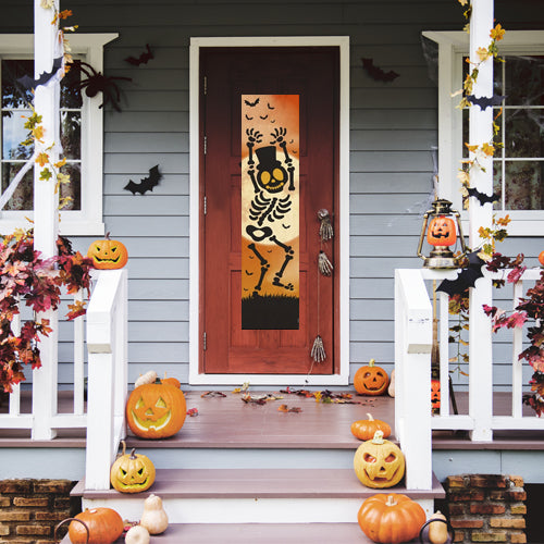 Friendly Skeleton Halloween Portrait Wall & Door Banner Decoration - 1.2m