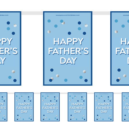 Blue Glitzy Happy Father's Day Paper Bunting Decoration - 2.4m