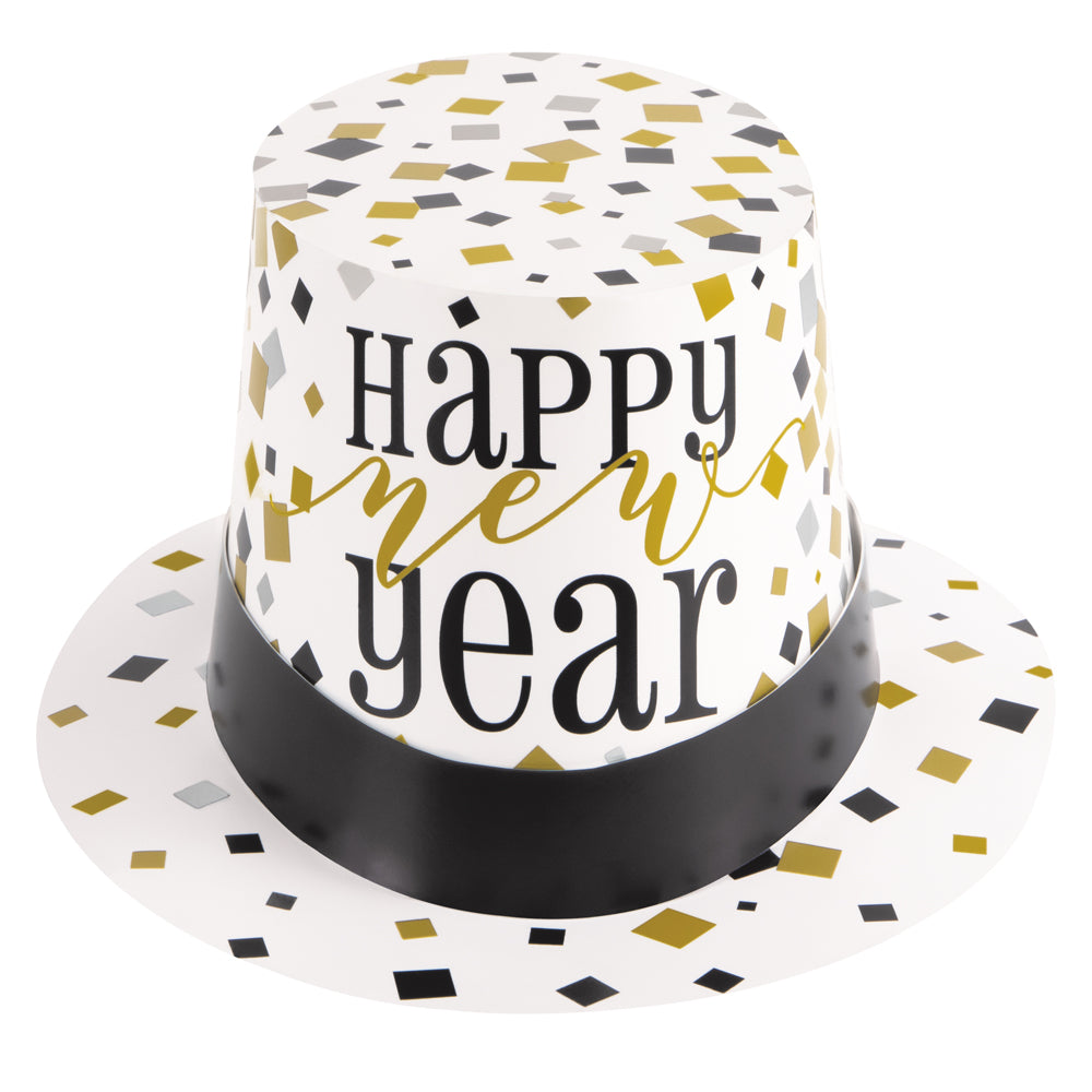 Happy New Year Printed Top Hat