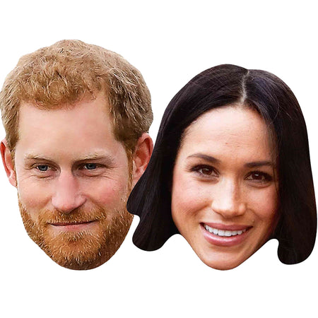 Prince Harry and Meghan Markle Card Masks - Pack of 2