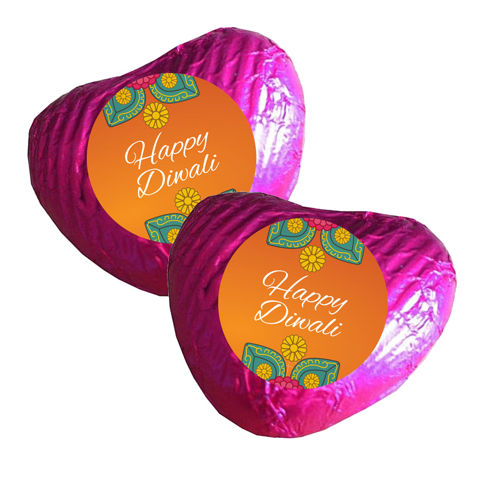 Diwali Heart Chocolates Kit - Pink - Pack of 24