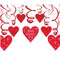 Red and White Hearts Swirl Decorations - Pack of 30