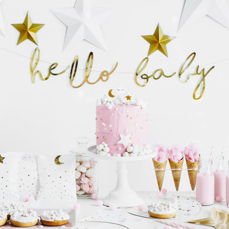 Hello Baby Gold Banner - 70cm