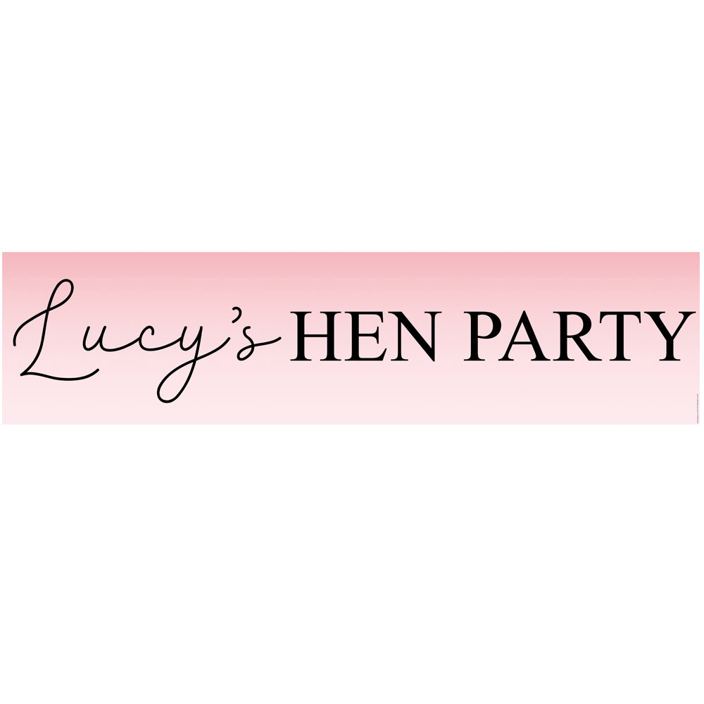 Pink Hen Party Personalised Banner - 1.2m