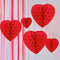 Honeycomb Hanging Heart Decorations - Pack of 5