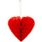 Red Honeycomb Heart Tissue Decoration - 23cm
