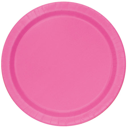 Hot Pink Paper Plates - Each - 9