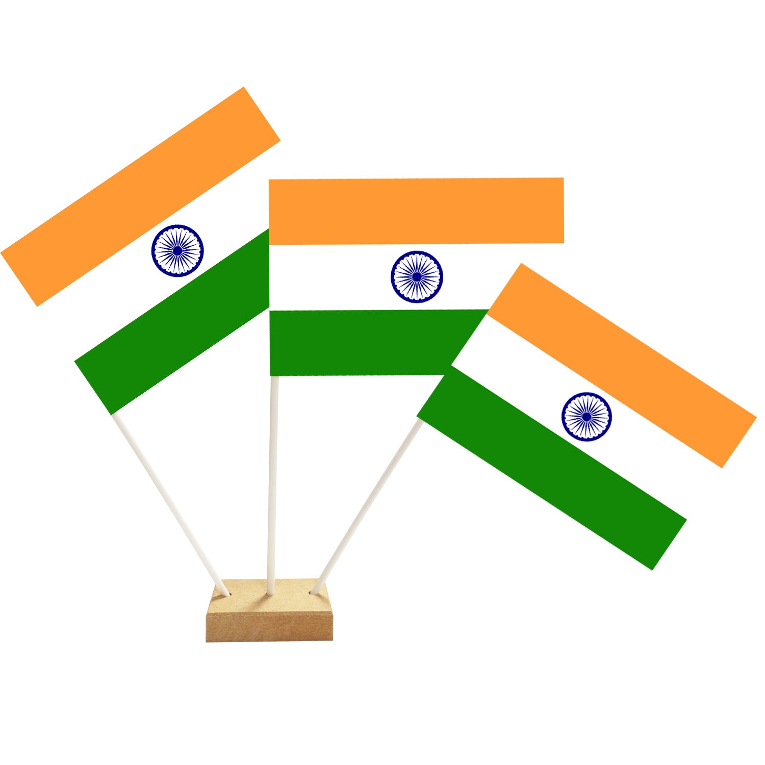 Indian Paper Table Flags 15cm on 30cm Pole