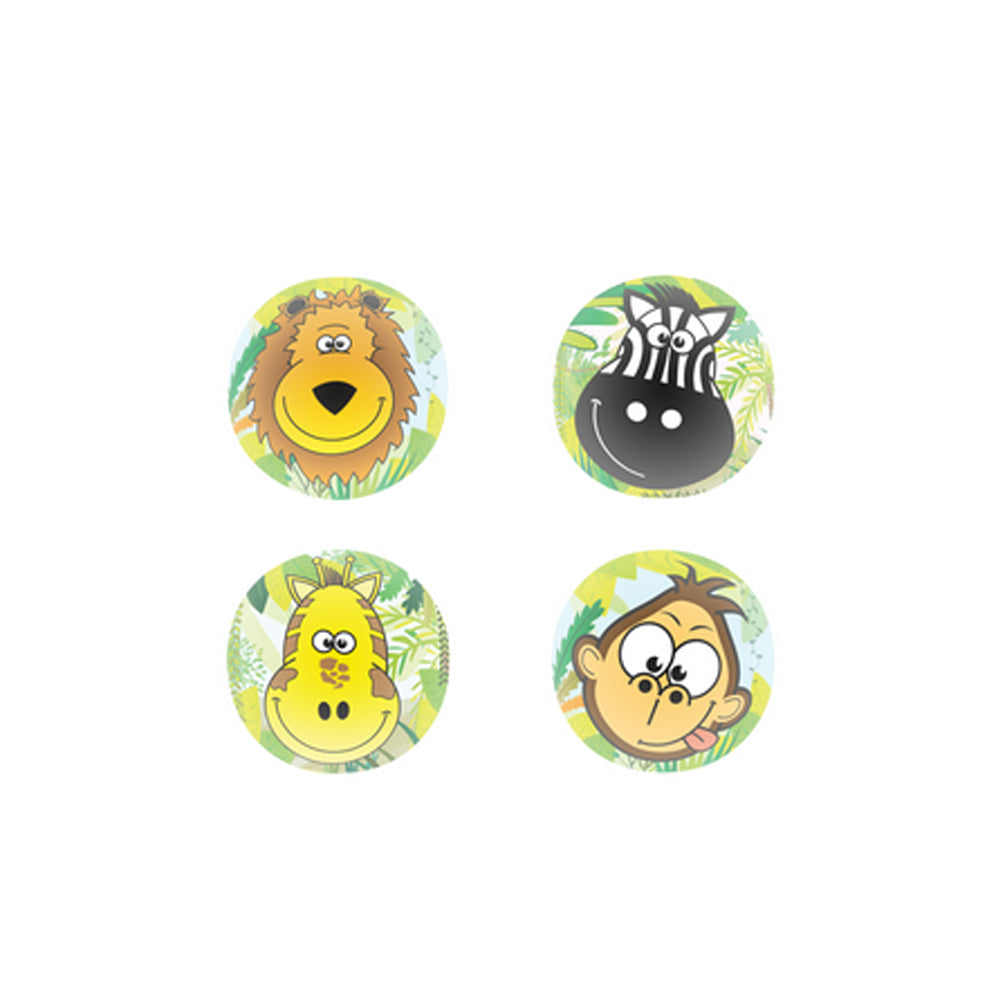 Jungle Animals Bouncy Balls - 4 Assorted Designs - 3.3cm